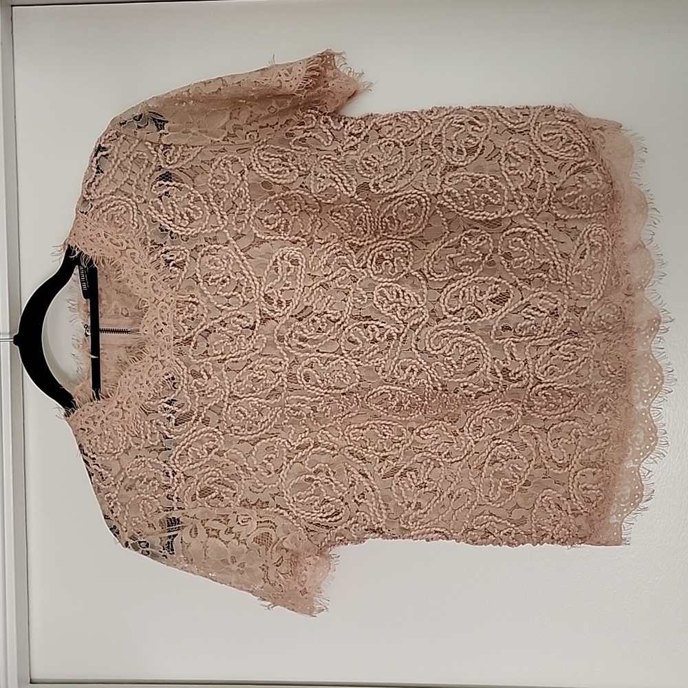 Zara blush lace top